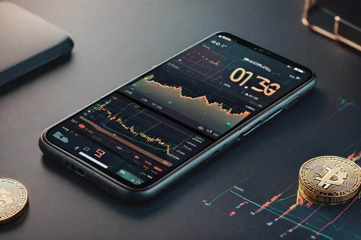 Smartphone showing fake cryptocurrency investment app with unrealistic returns
