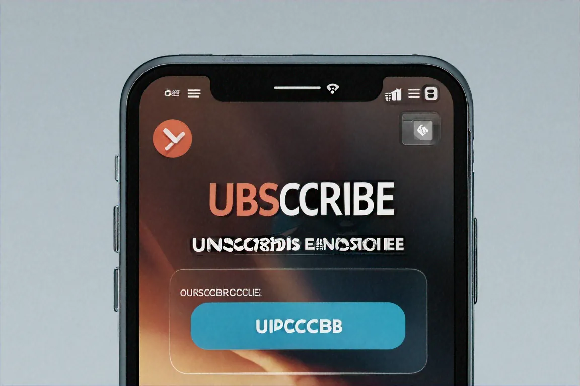 Smartphone showing deceptive app interface with hidden unsubscribe button