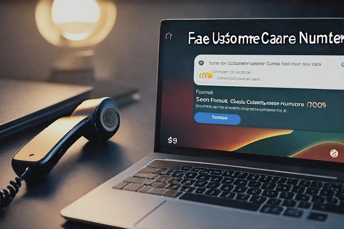 Google search showing fake customer care number result with warning overlay