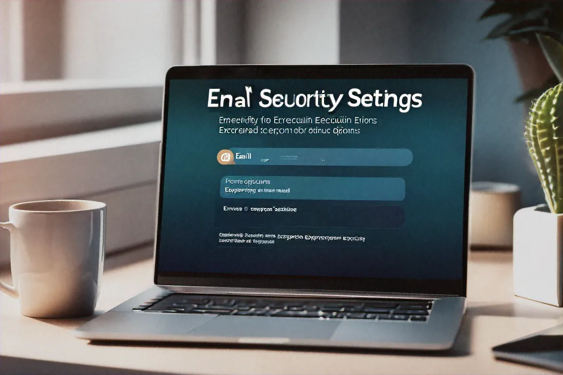 Email security settings showing 2FA and encryption options enabled